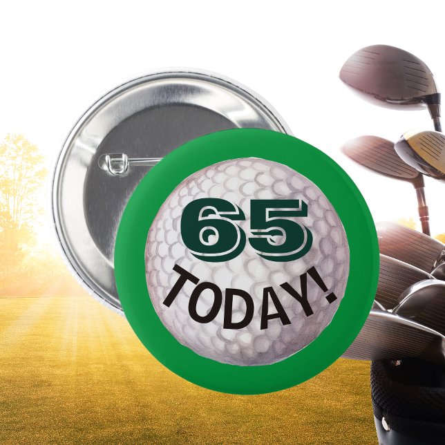 Golfer's birthday golf ball golfing player age fun 6 cm round badge (Creator Uploaded)