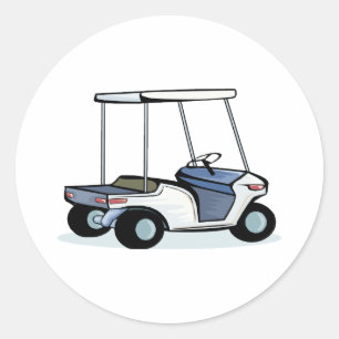Golfers cart classic round sticker