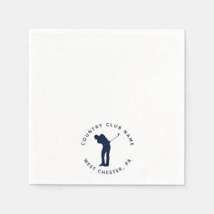 Golfers Country Club Players Custom Navy Napkin
