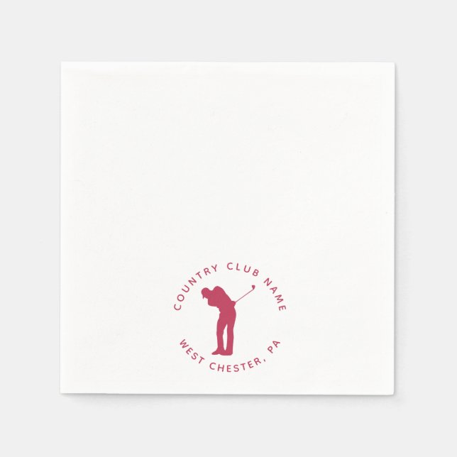 Golfers Country Club Players Custom Paper Napkin (Front)