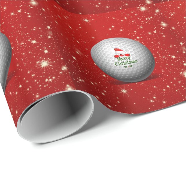 Golfers' Festive Christmas Design--It's Santa! Wrapping Paper (Roll Corner)