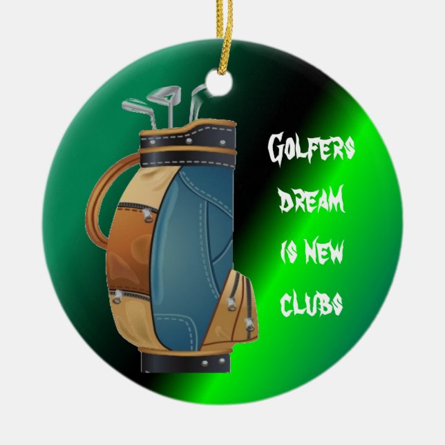 Golfers Gift Collection Ceramic Tree Decoration (Front)