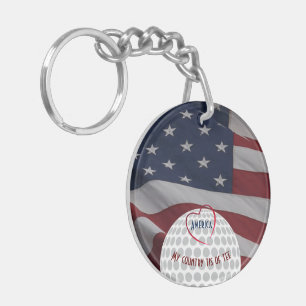  Golfer's Gift Initials Key Ring