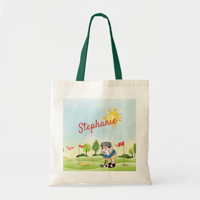 Golfer's Gnome Tote Bag (Front)