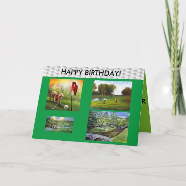 Golfers Happy Birthday card! Card (Front)