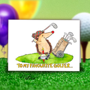 Golfer's Happy Birthday greeting card