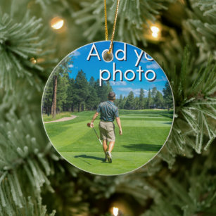 Golfers Hole in one, add your photo cute Ceramic Tree Decoration