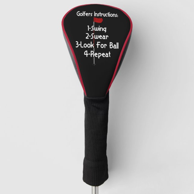Golfers Instructions Golf Head Cover (Front)