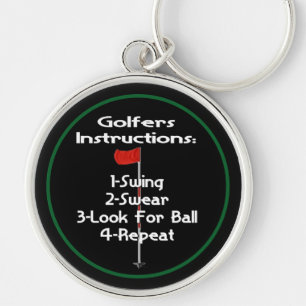 Golfers Instructions Humor Key Ring