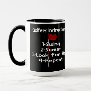 Golfers Instructions Humor Mug