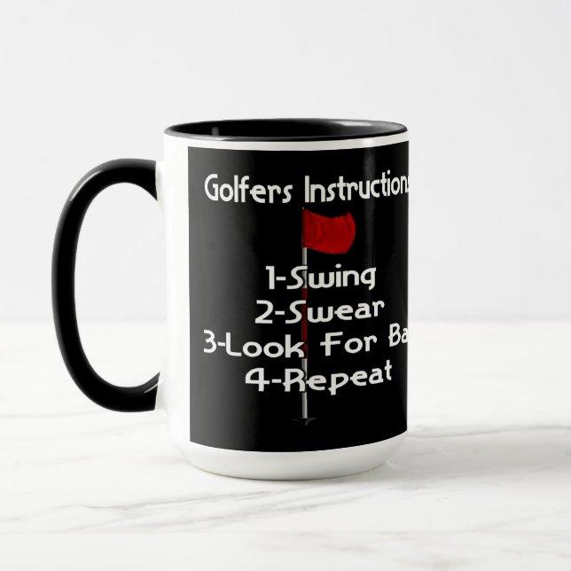 Golfers Instructions Humour Mug (Left)