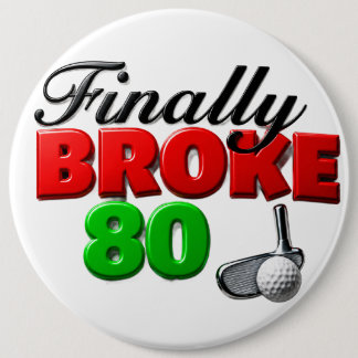 Golfers milestone golf score 6 cm round badge