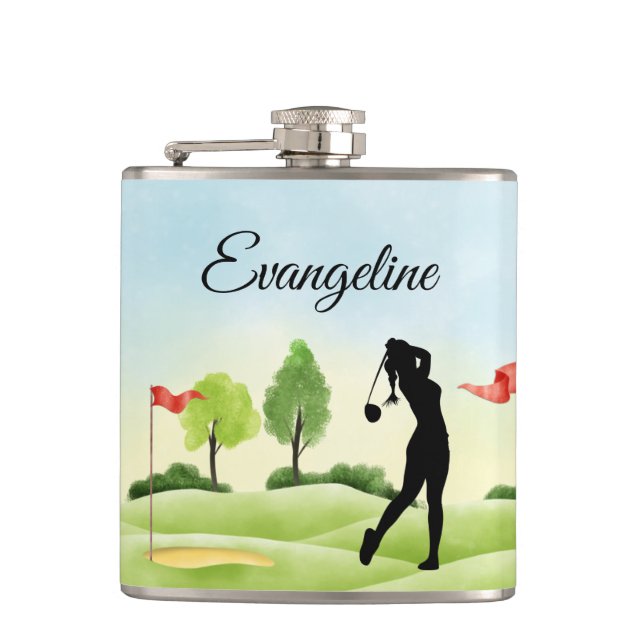 Golfer's Monogram Vinyl Wrapped Flask (Front)