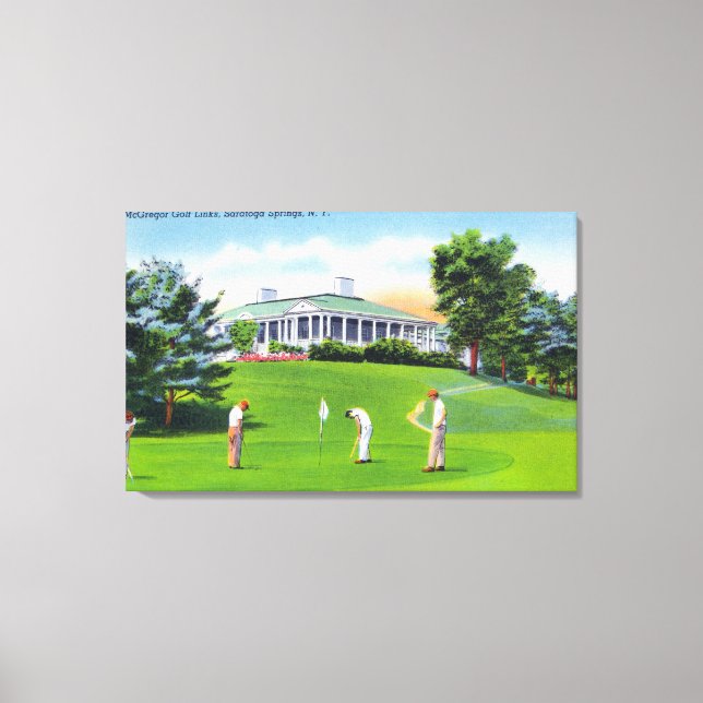 Golfers on McGregor Golf Links Scene Canvas Print (Front)