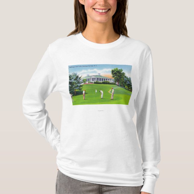 Golfers on McGregor Golf Links Scene T-Shirt (Front)