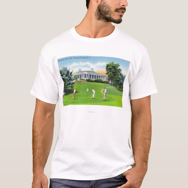 Golfers on McGregor Golf Links Scene T-Shirt (Front)