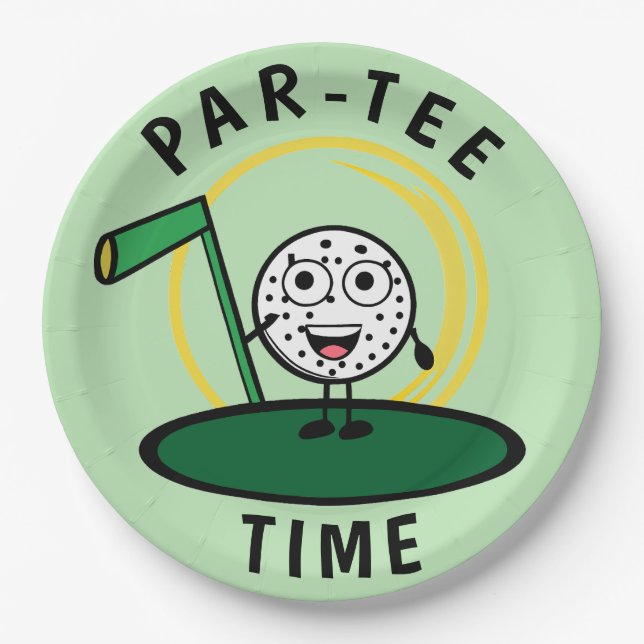Golfers Par-Tee Time Paper Plate (Front)