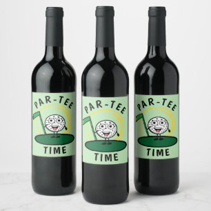 Golfers Par-Tee Time Wine Label
