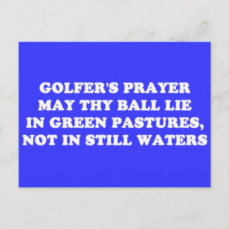 GOLFER'S PRAYER POSTCARD