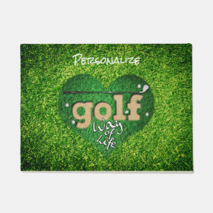 Golfer's Putter Ball Golf Green Grass Doormat