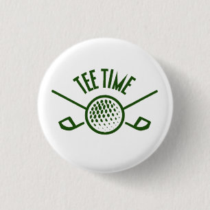 Golfers Tee Time 3 Cm Round Badge