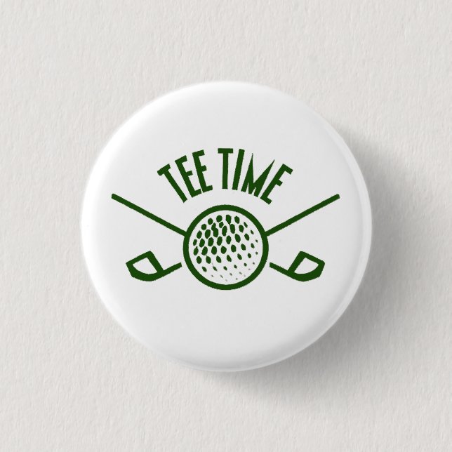 Golfers Tee Time 3 Cm Round Badge (Front)