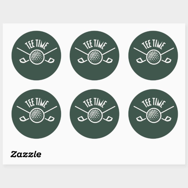Golfers Tee Time Classic Round Sticker (Sheet)