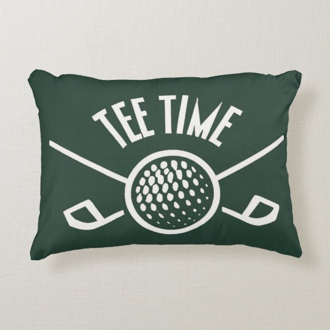 Golfers Tee Time Decorative Cushion (Front)