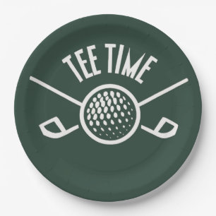 Golfers Tee Time Paper Plate