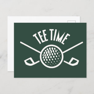Golfers Tee Time Postcard
