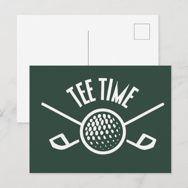 Golfers Tee Time Postcard (Front/Back)