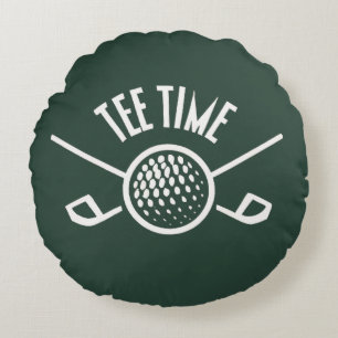 Golfers Tee Time Round Cushion