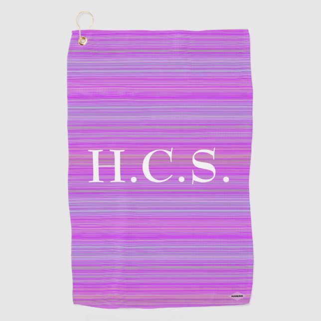 Golfer's Towel Violet with Stripes HAMbyWG (Front)