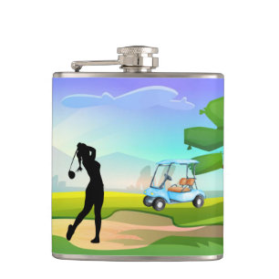 Golfer's Vinyl Wrapped Flask