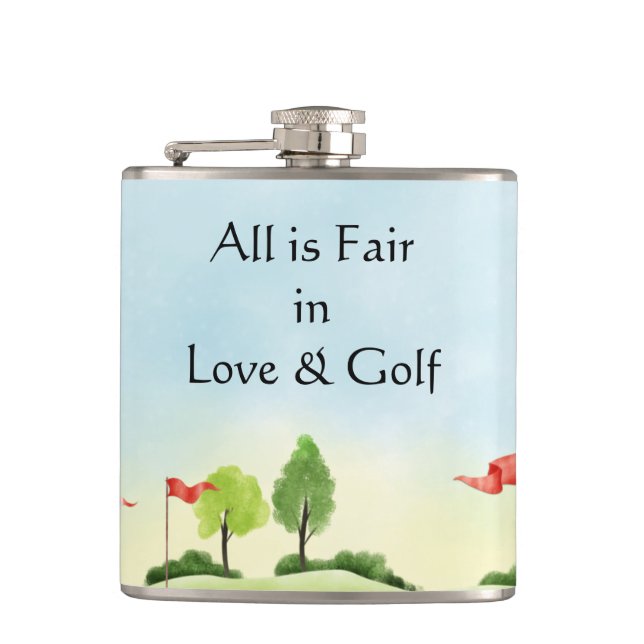 Golfer's Vinyl Wrapped Flask (Front)