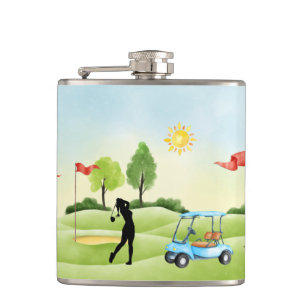 Golfer's Vinyl Wrapped Flask