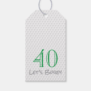 Golfing 40th Birthday LET'S BOGEY Golf Ball Fun Gift Tags