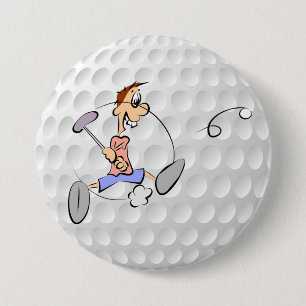 Golfing 7.5 Cm Round Badge