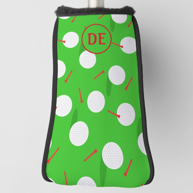 Golfing Addict Golf Course Pattern Monogram Golf Head Cover (Rotate 90)