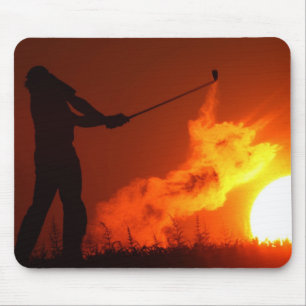 Golfing at Sunset Mouse Mat