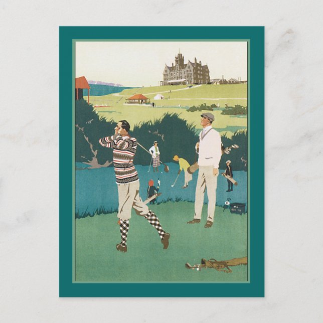 Golfing at the Club Postcard (Front)