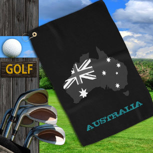 Golfing Australia & Australian coat of arms / flag Golf Towel