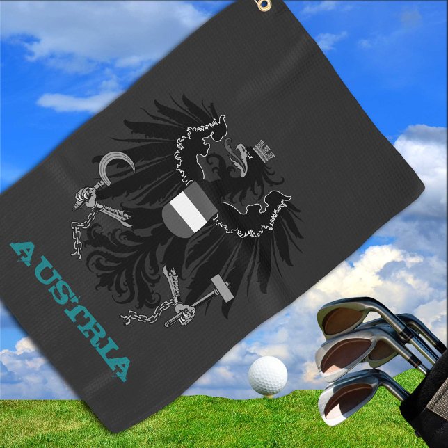 Golfing Austria & Austrian coat of arms / flag Golf Towel (Creator Uploaded)
