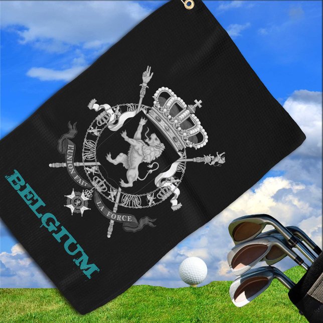 Golfing Belgium & Belgian coat of arms / flag Golf Towel (Creator Uploaded)