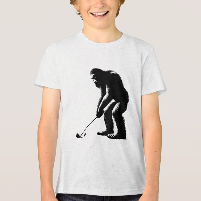 Golfing Bigfoot Tri-Blend Shirt (Front)