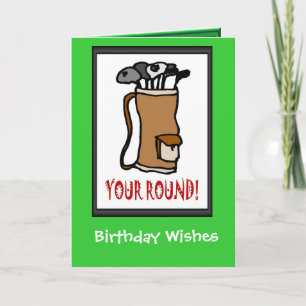 Golfing Birthday cards, Golf bag Card