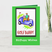 Golfing Birthday cards, Golf buggy