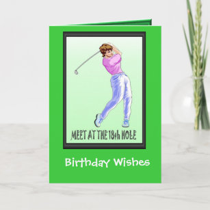 Golfing Birthday cards, Lady player Card