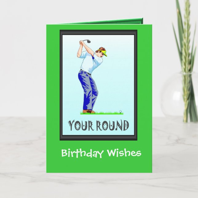 Golfing Birthday cards, Teeing off Card (Front)