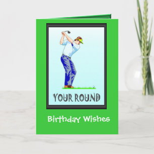 Golfing Birthday cards, Teeing off Card